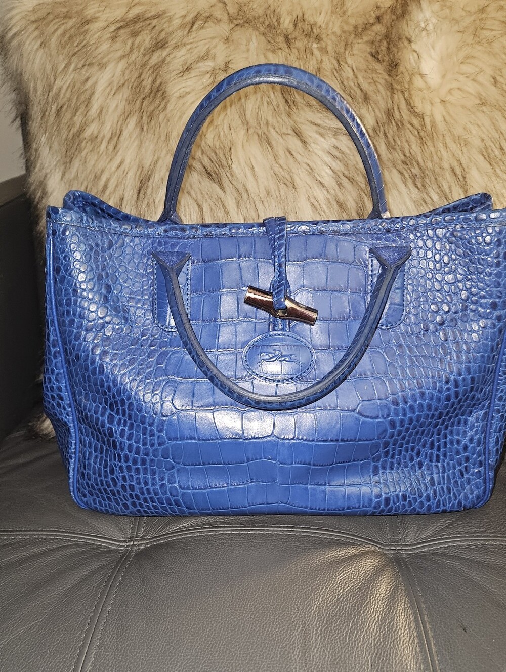 Londchamp Croc-Embossed Leather Tote Bag - Designer Style